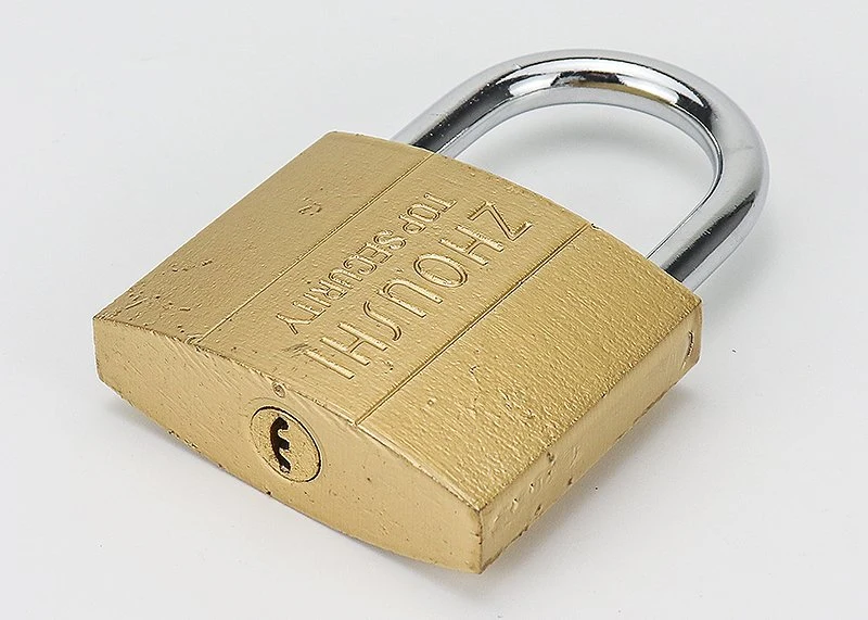 Safety Security Custom Logo Rectangular Waterproof Padlock Dual-Line Imitate Copper Brass Atom Padlock