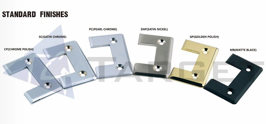 Hot Sale Brass Square Edge Shower Hinge Glass to Wall 90 Degrees