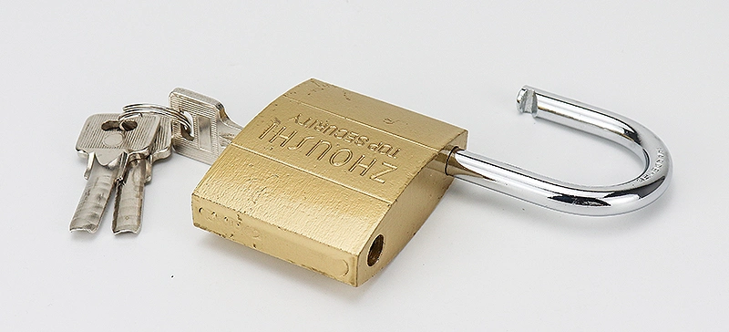 Safety Security Custom Logo Rectangular Waterproof Padlock Dual-Line Imitate Copper Brass Atom Padlock
