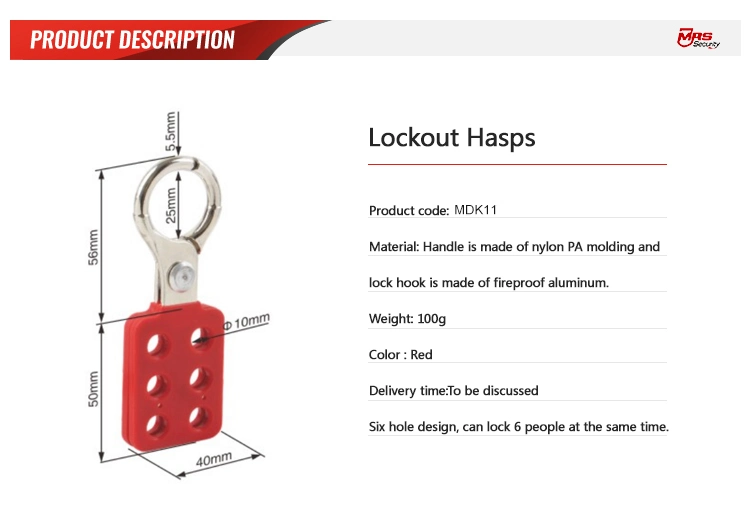 Good Price 6 Holes Steel Safety Lockout Tagout Hasp