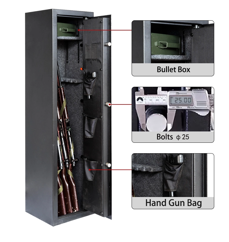 High Quality Heavy Duty Safe Security Gun Cabinet Safe Digital Fingerprint Home Long Gun Cabinet Electronic Biometric Gun Safe Box