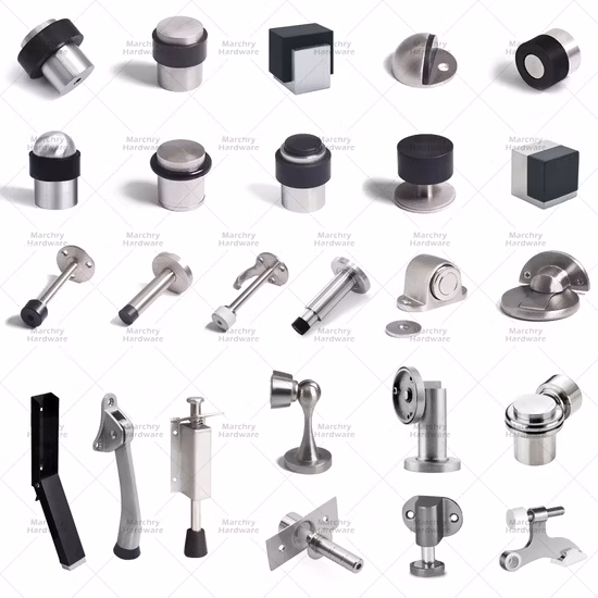 Basic Customized Made in China T Shape Popular High Quality Hotel Bathroom Gold Black Door Stopper Rubber Stainless Steel Door Stopper